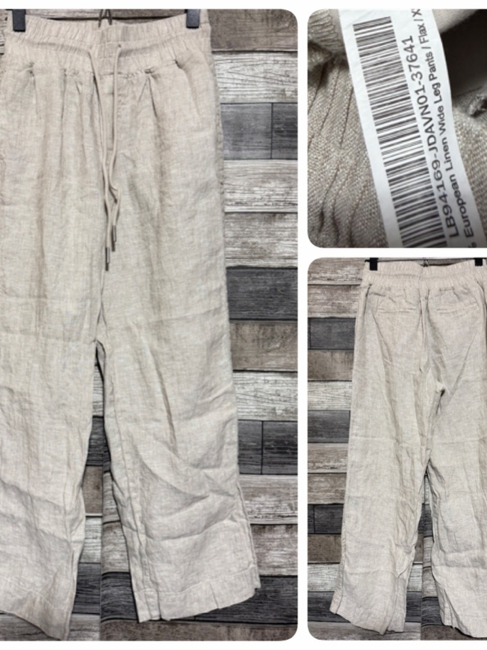 Quince 100% European Linen Wide Leg Pants Flax Beige Women’s XS (Inseam 27)